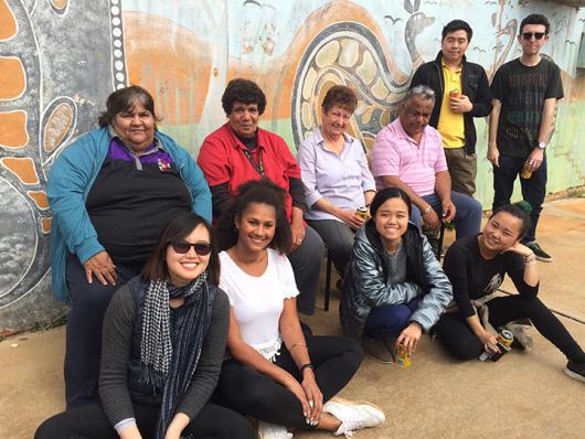Leyla-Elisa zu Stolberg (bottom, centre left) with CUA students and community elders from Murrin Bridge